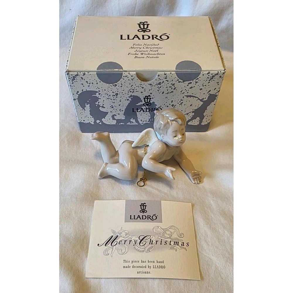 Lladro Playing Cherub Christmas Ornament Baby Angel Jugueton Figurine #6254